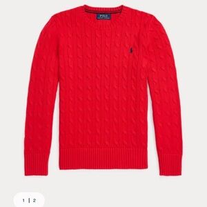 Ralph Lauren Boys XL Red Cable Knit Sweater
